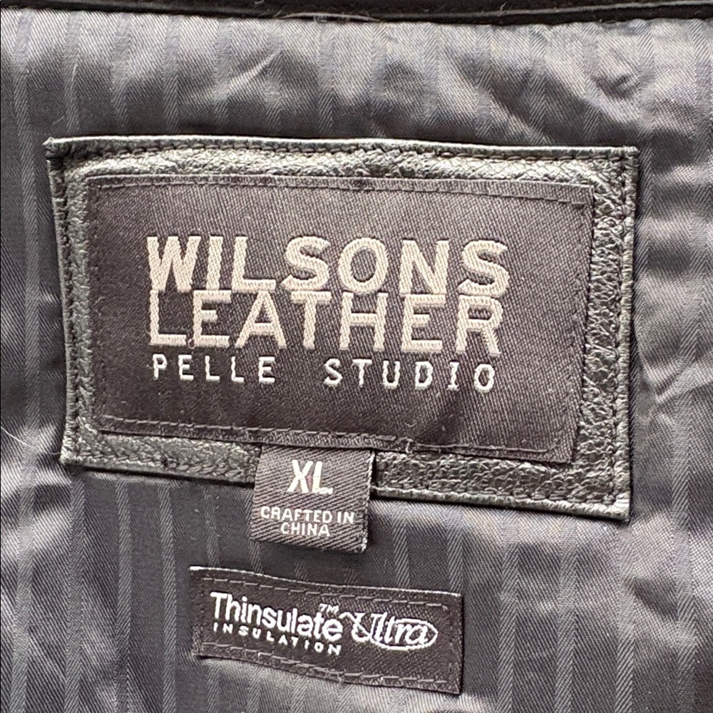Sz XL Wilsons Leather black Trench Coat - Picture 5 of 9